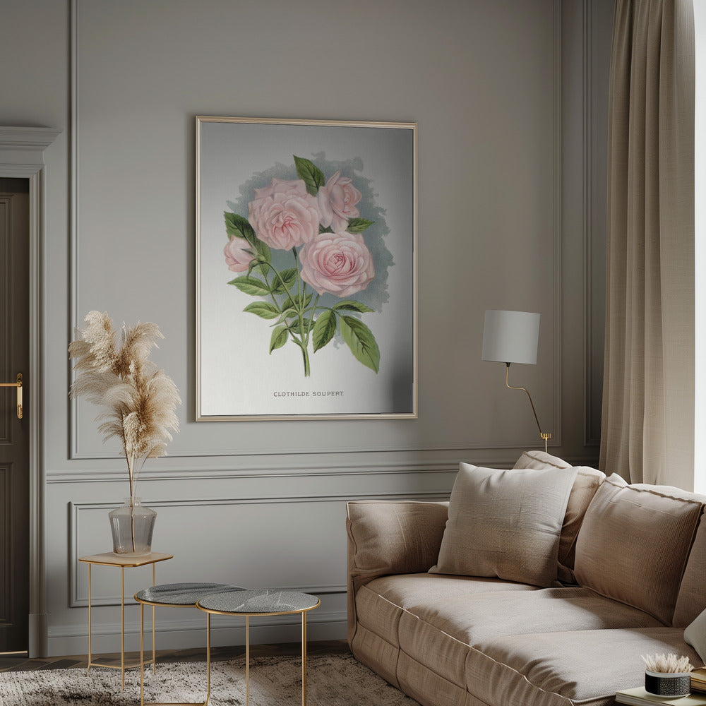  Pink Rose, Clothilde Soupert Lithograph Wall Artwork 0