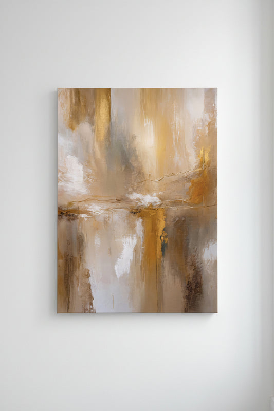 Gold & White Abstract II 16in x 20in Gallery Wrap Print