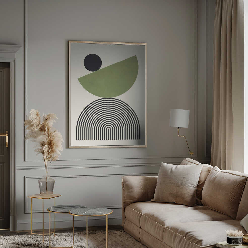 Wall art Geometric Shapes with a Black Circle