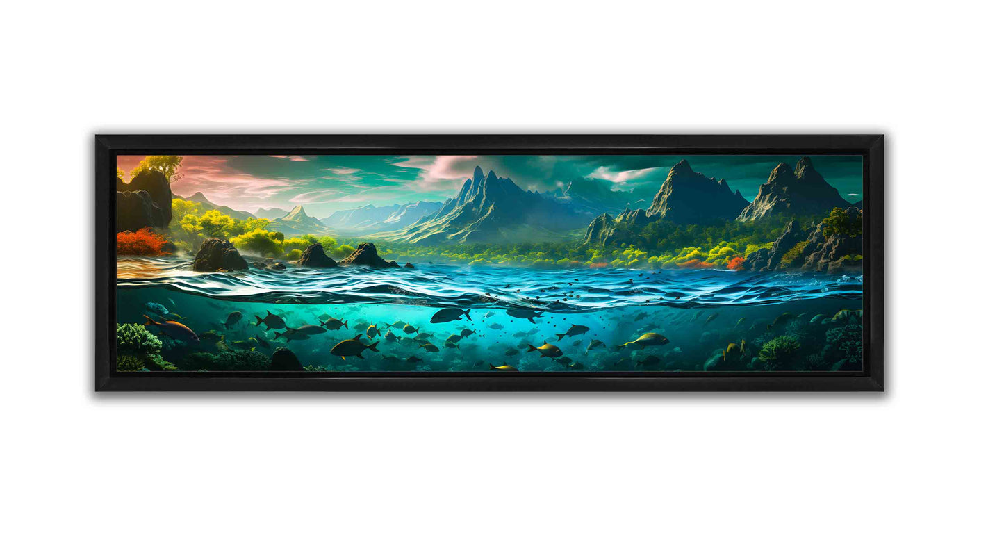 Set of 2 34X11 Framed Canvases