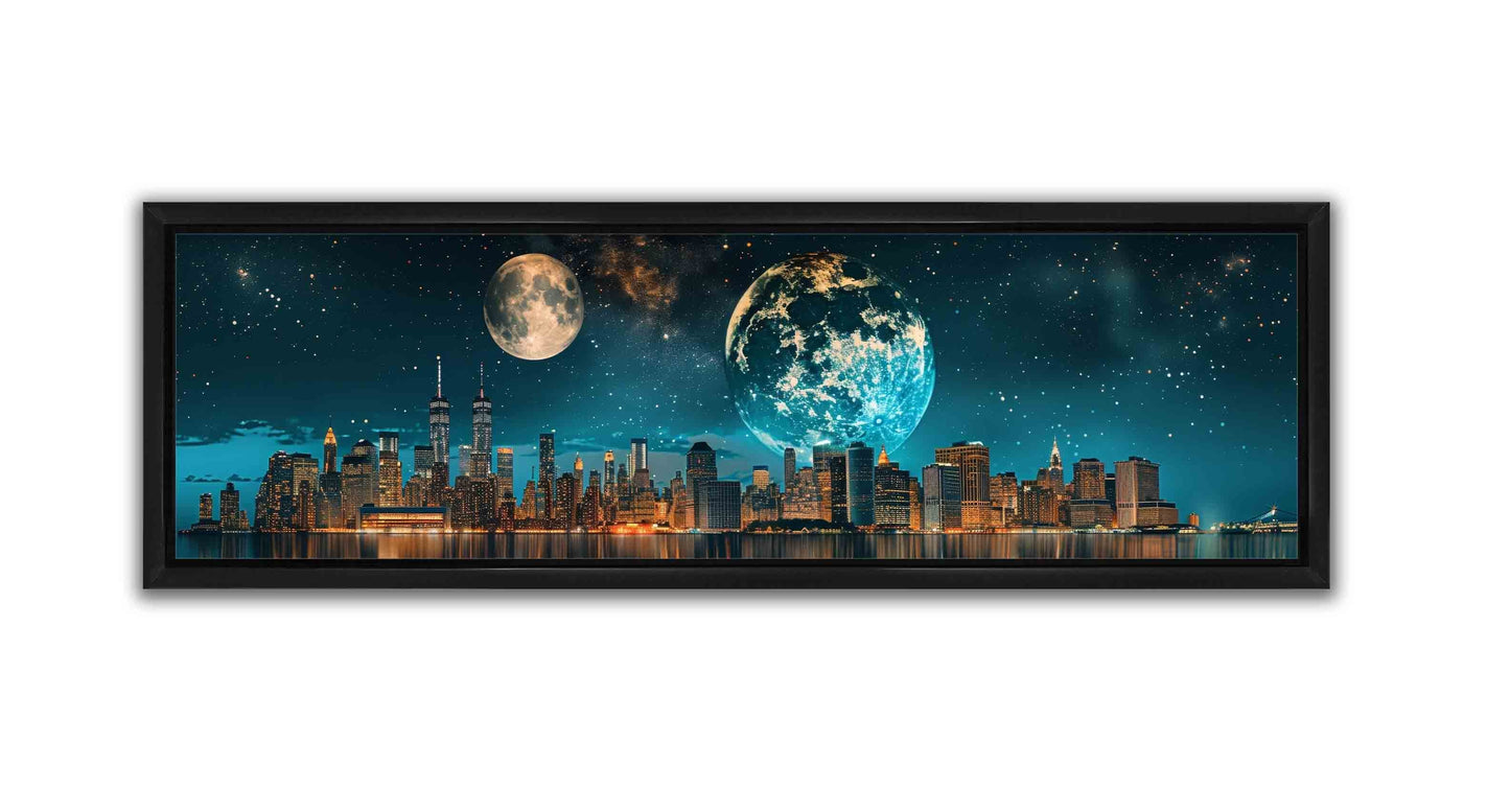 Set of 2 34X11 Framed Canvases