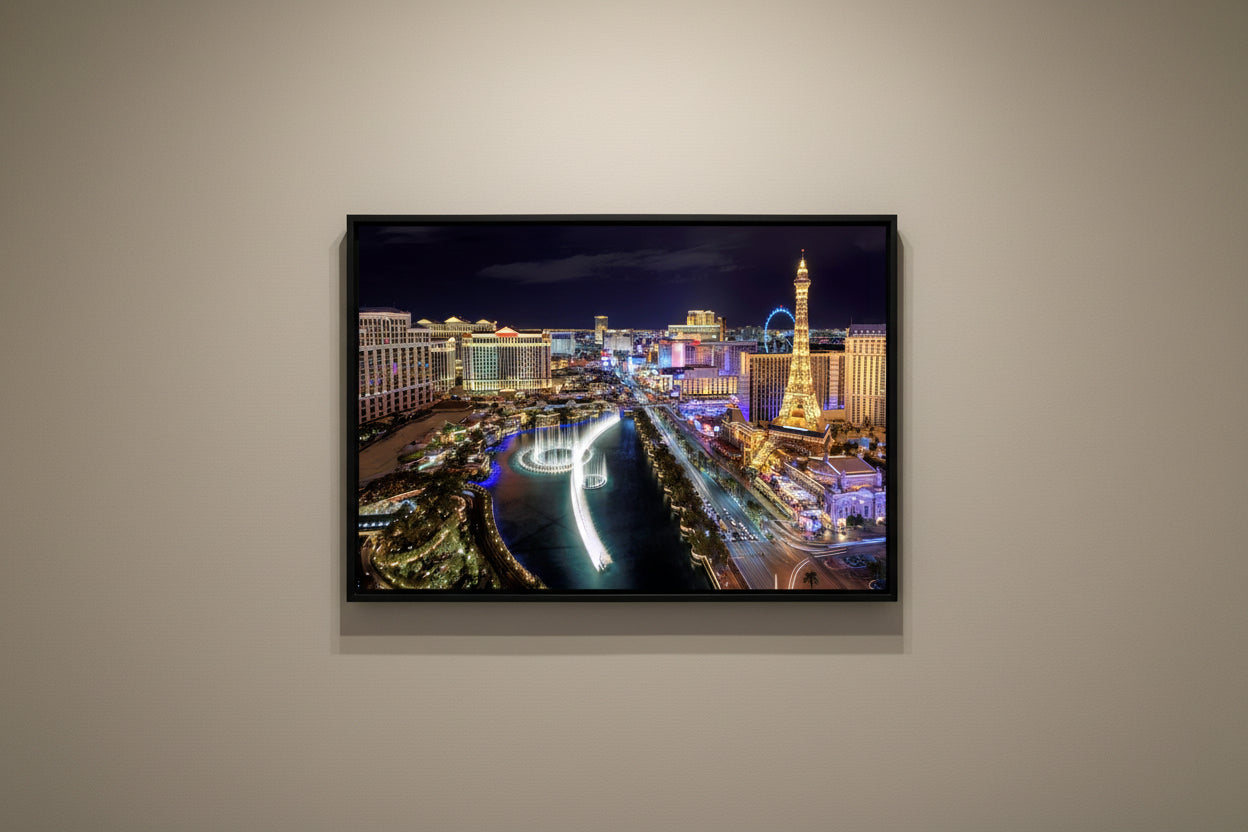 Las Vegas 36" x 24" Photography Varnished Wall Canvas Print