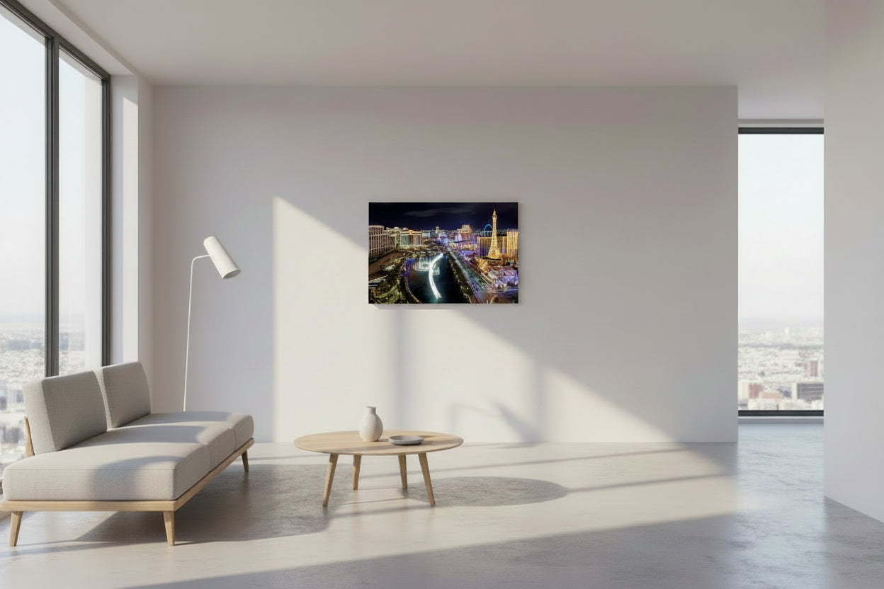 Las Vegas 36" x 24" Photography Varnished Wall Canvas Print