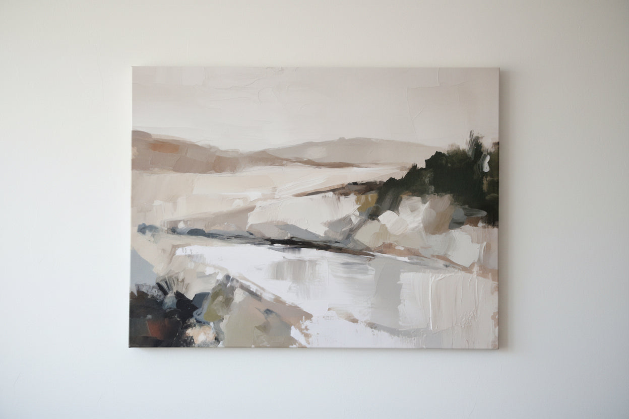 Pastel Earth Modern Abstract 40"x 30" Varnished Canvas Print