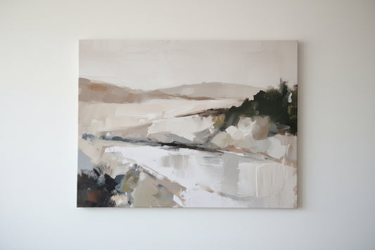 Pastel Earth Modern Abstract 40"x 30" Varnished Canvas Print