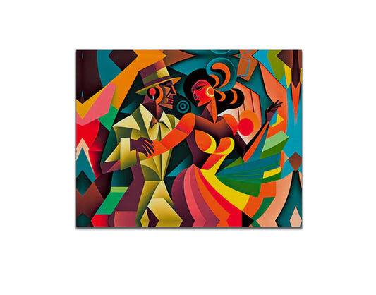 Cubana Latina Dance -Modern Wall Art 48" X 36" Canvas Print