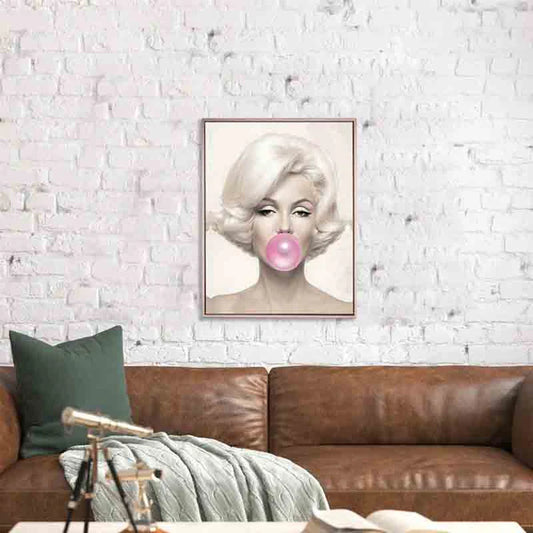 Marilyn in pink in Rose Gold Floating Frame 42"x 63" Wall art decor