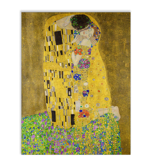 Klimt's "The Kiss" in Gold Varnish  36" X 48" Ready to Hang Wall Art