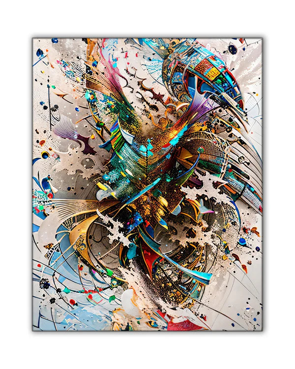 Modern Abstract  - 36" x 48" Canvas Printed Wall Art Varnished