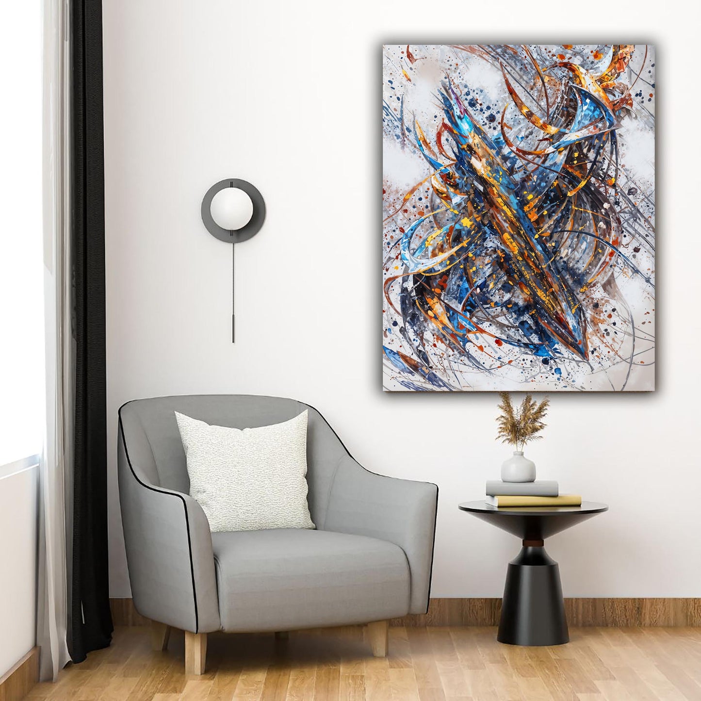 Colorblast Modern Abstract Wall Art 36inx48in Canvas Print
