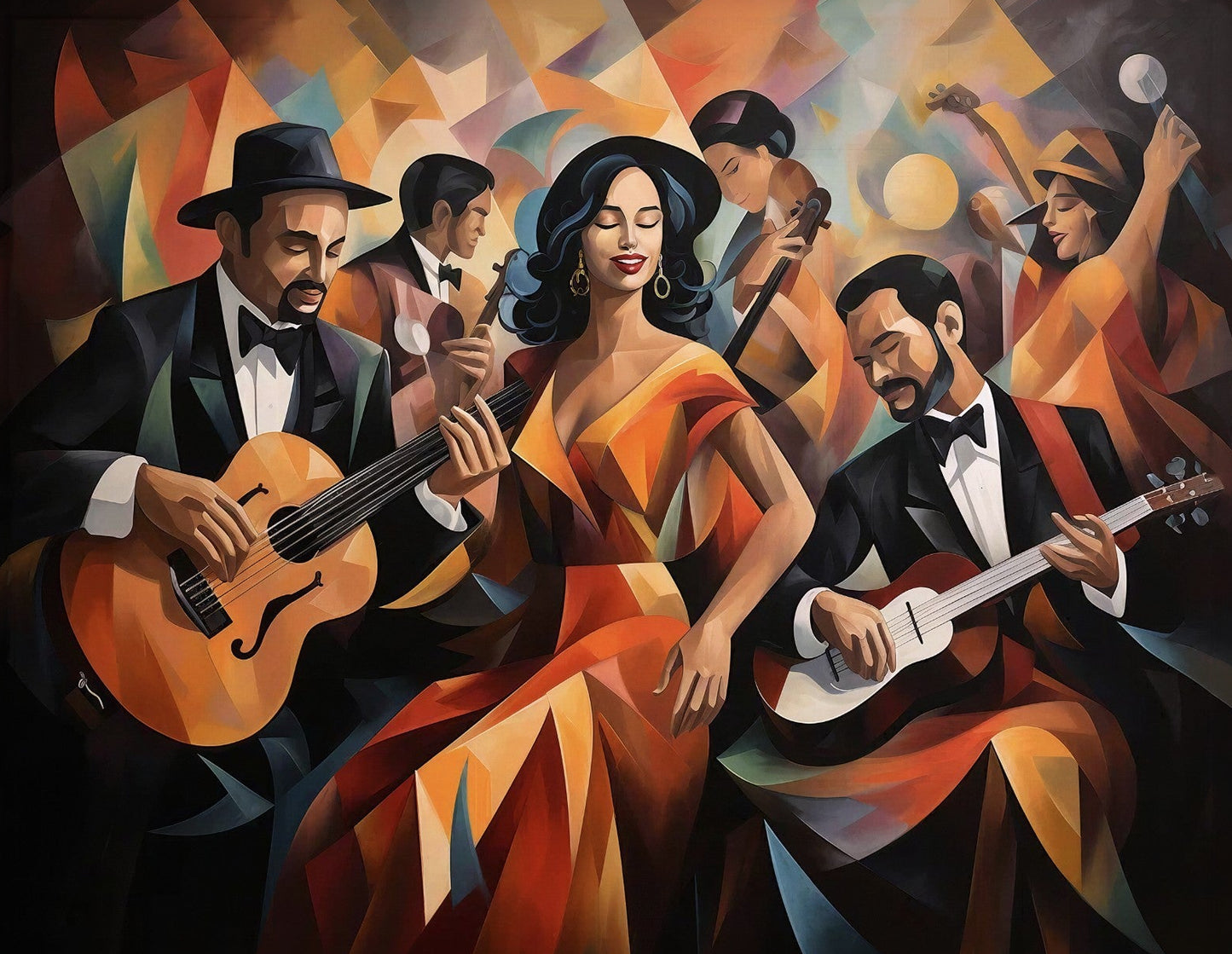 Musical Harmony Wall Art 48" x 36" Varnished Canvas Print