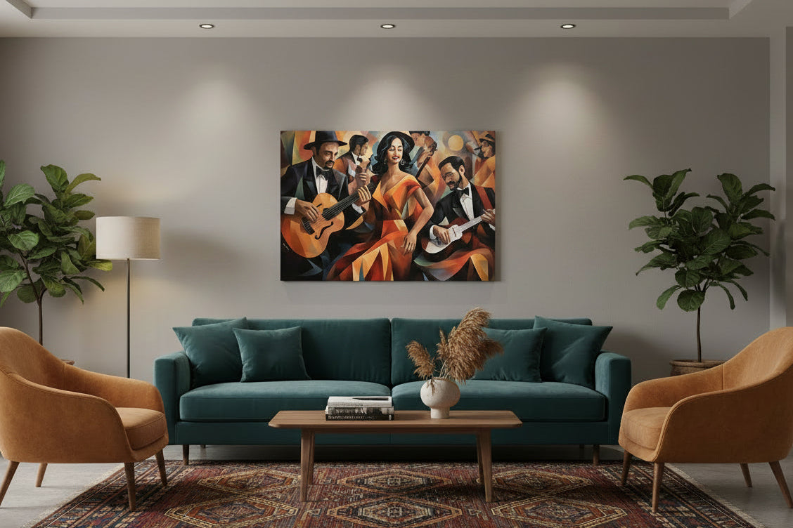 Musical Harmony Wall Art 48" x 36" Varnished Canvas Print