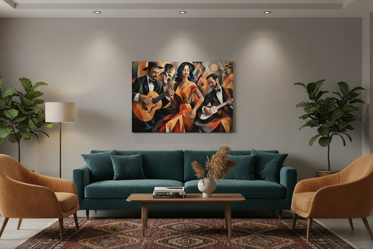 Musical Harmony Wall Art 48" x 36" Varnished Canvas Print