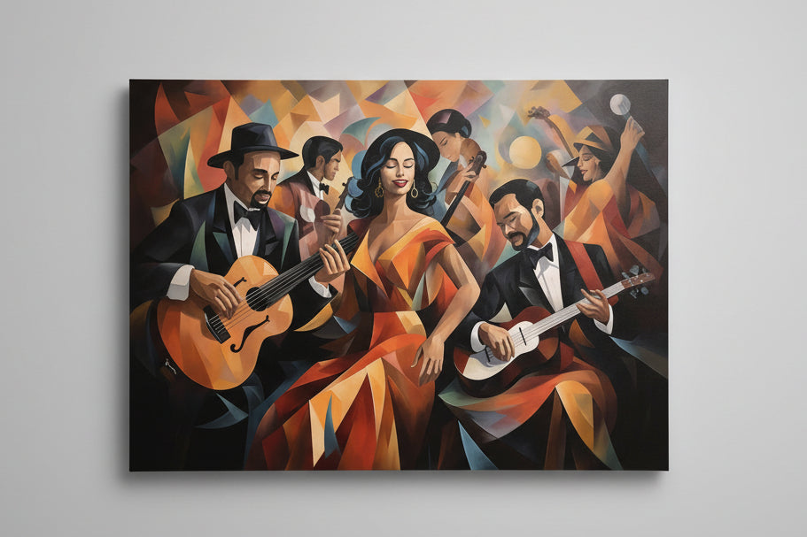 Musical Harmony Wall Art 48" x 36" Varnished Canvas Print
