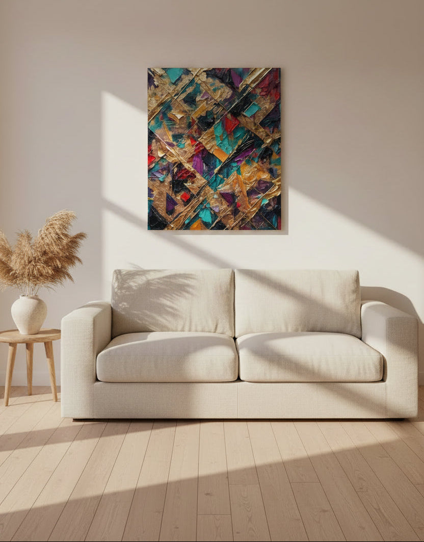 Impasto Cake Wall Art 48"x36" Varnished Canvas Print