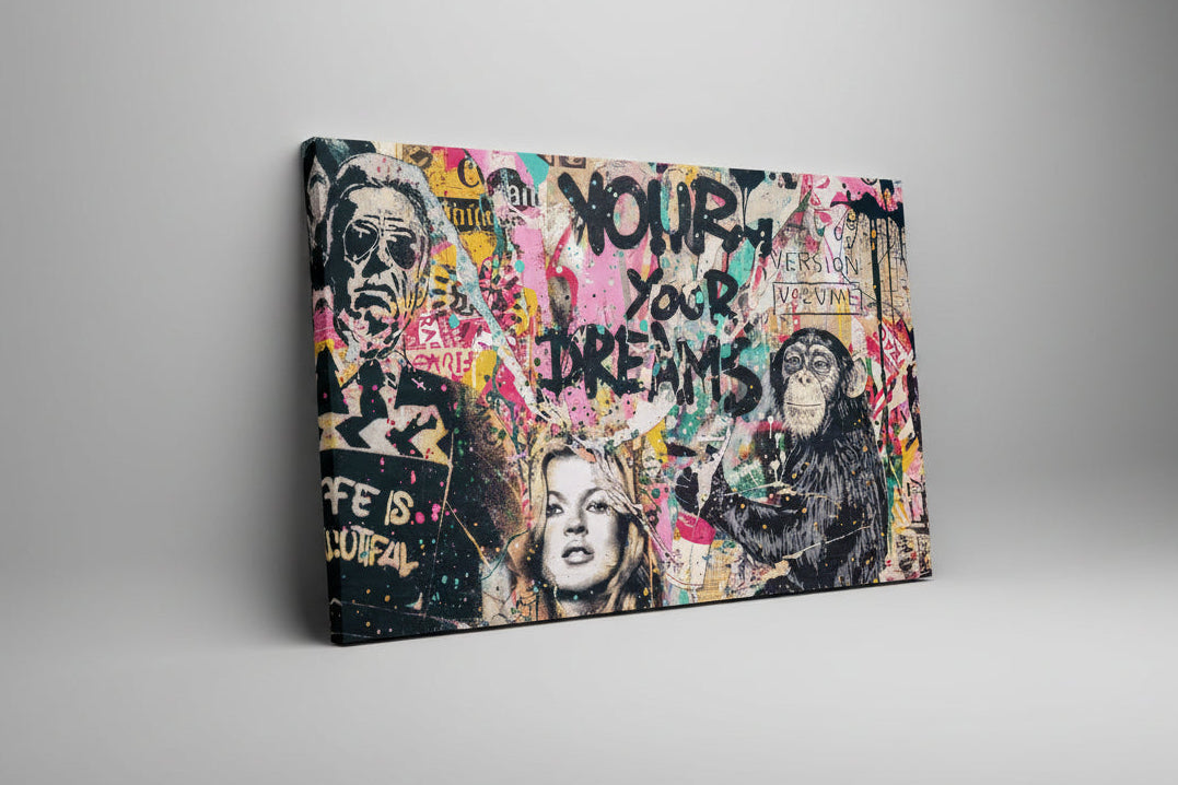 Pop Art 48in x 26in Varnished Art Canvas Print