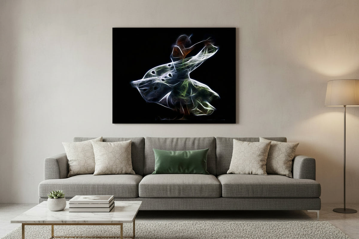 Light woven 47 " x 36 " Varnished Canvas Wall art