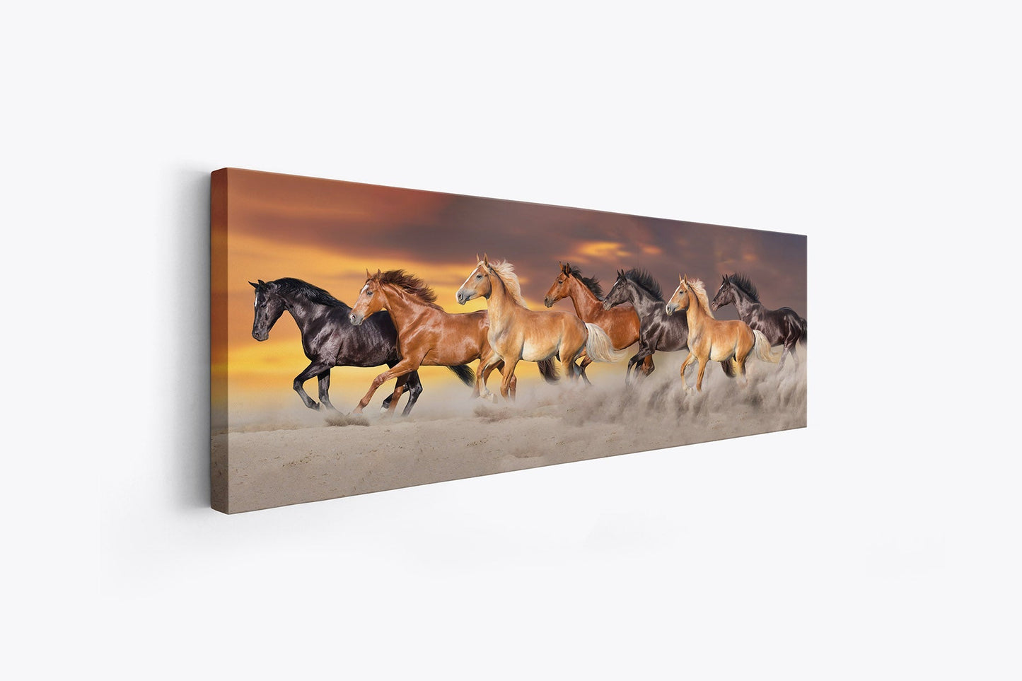Lucky 7 Horses Wildlife 72" x 24" Canvas wall art