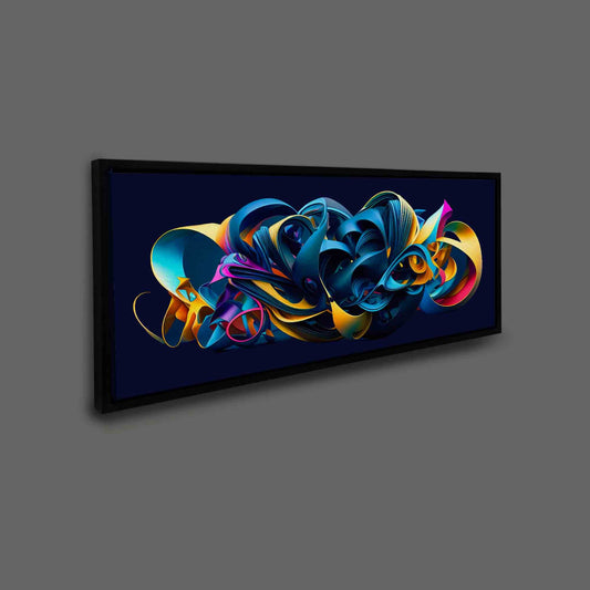 Modern Abstract 2 artwork 72" X 24" Canvas Wall art Life vibrates in a mix of colors Varnish