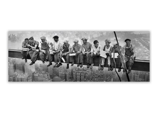 "Lunch" Iconic Photograph 36"x12" Wall Art