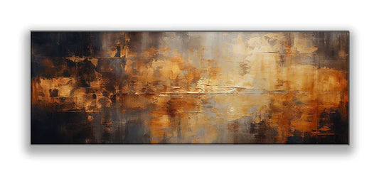 Abstract Canvas Gold in Sepia Tones 36" x 12" Wall Art