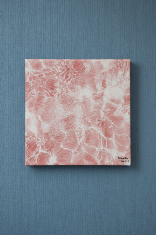 Pink Clear Waters 8"x 8" Varnished Canvas Print