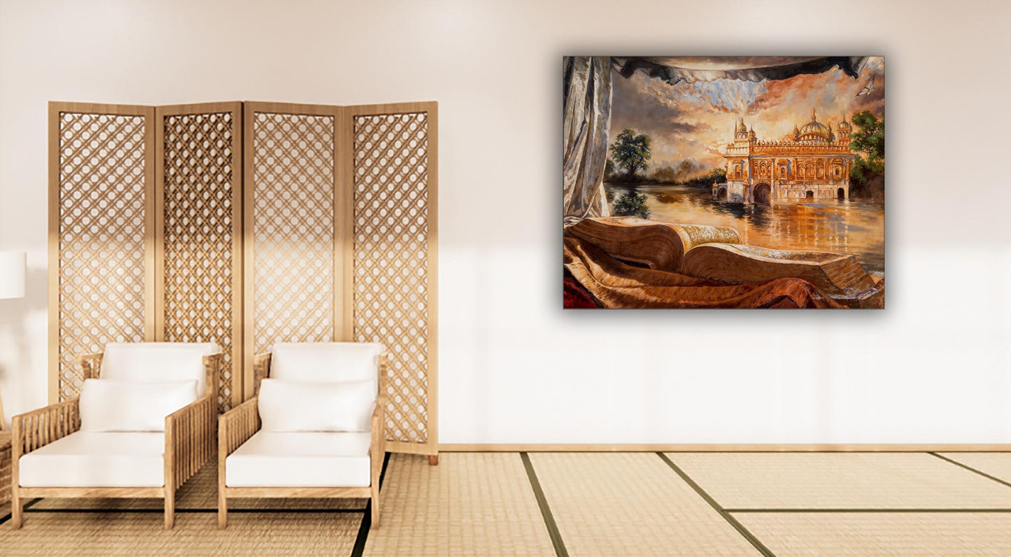 Ancient Golden temple wall Decor without frame