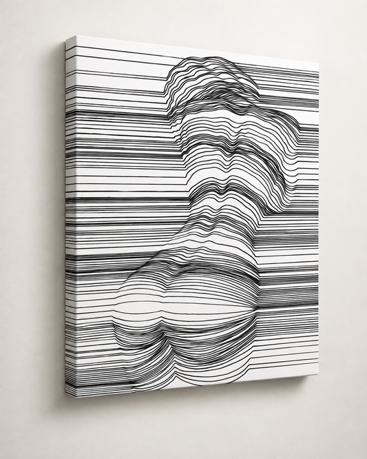 Curved Lines Minimalist Wall Art 16in x 20in Canvas Print