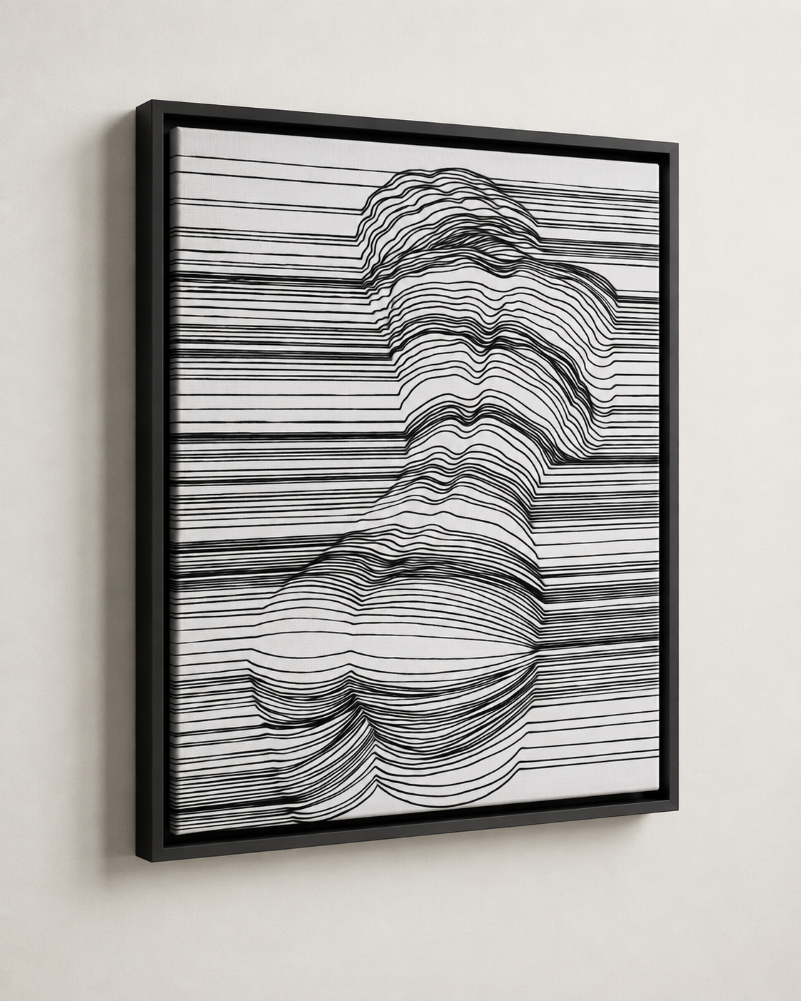 Curved Lines Minimalist Wall Art 16in x 20in Canvas Print