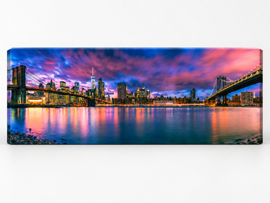 Brooklyn Bridge & East River Canvas Print | Panoramic New York City Wall Art