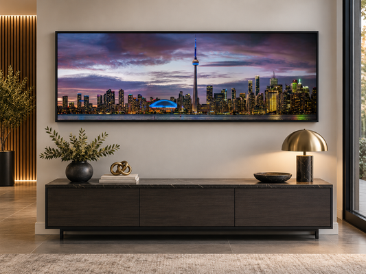 Toronto Skyline Canvas Print | CN Tower & Rogers Centre Panoramic Wall Art