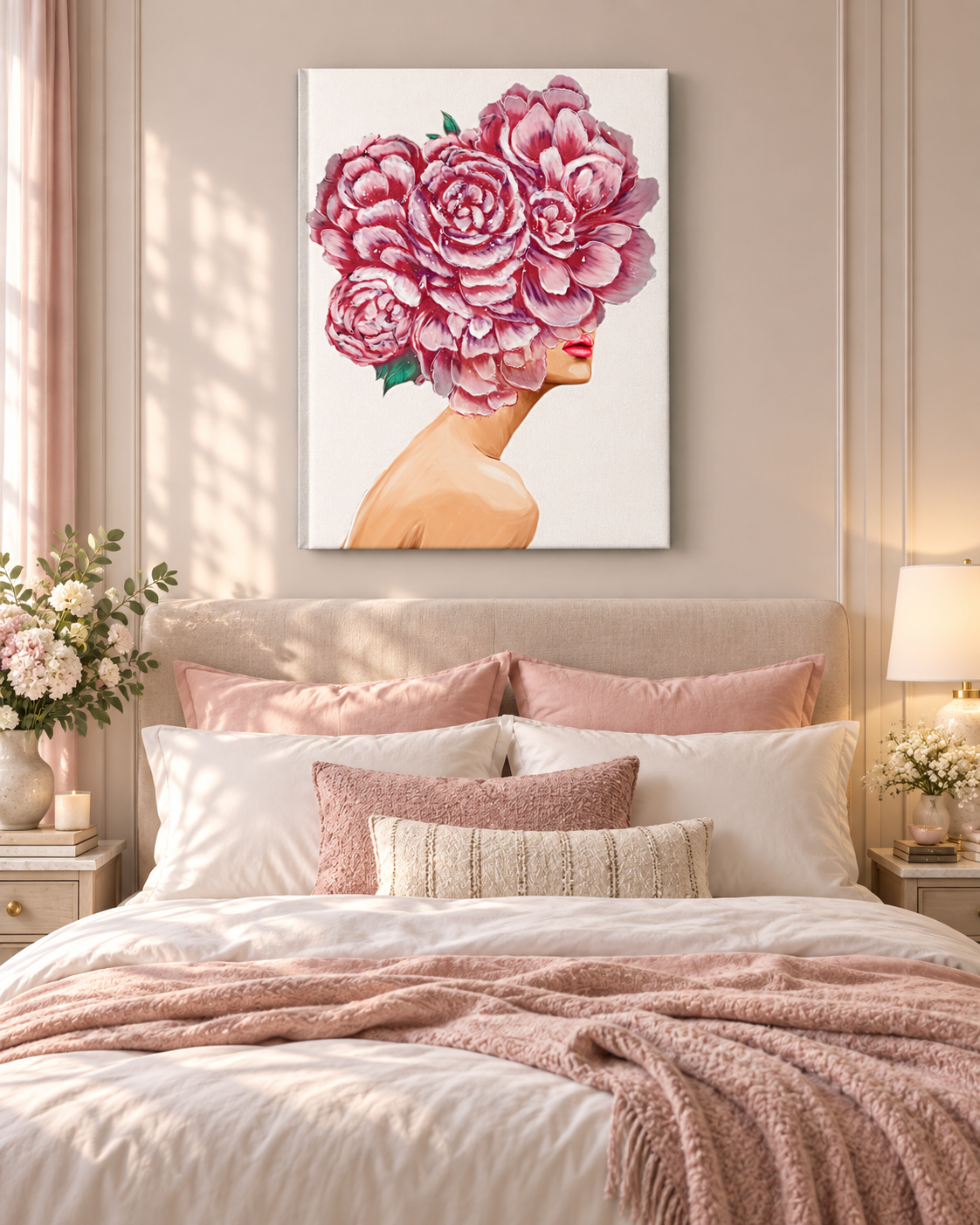 Bouquet Head Canvas Print | 35×47 RGB Shimmer Finish Wall Art