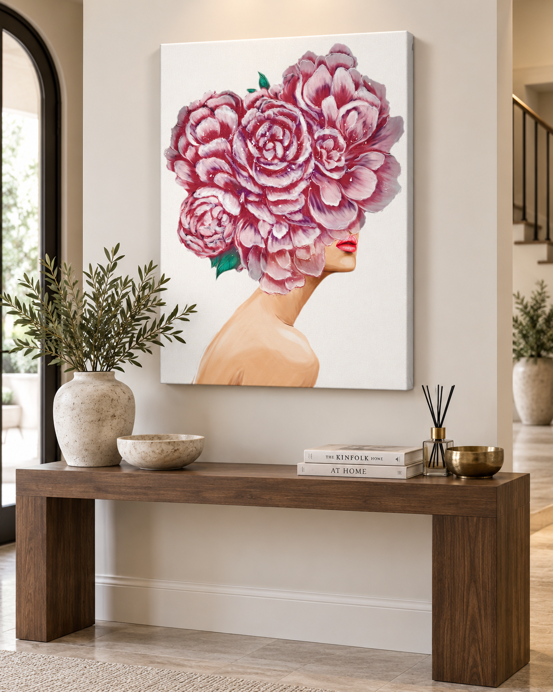 Bouquet Head Canvas Print | 35×47 RGB Shimmer Finish Wall Art