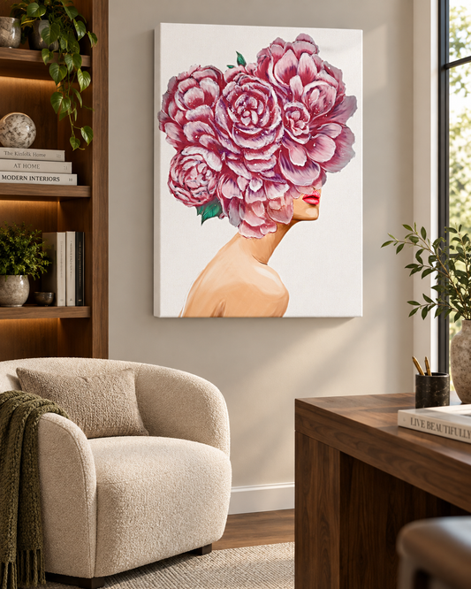 Bouquet Head Canvas Print | 35×47 RGB Shimmer Finish Wall Art