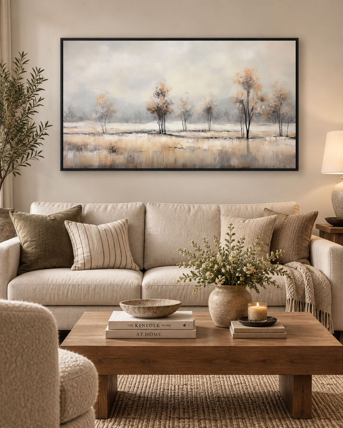 Winter Grove | Atmospheric Landscape Canvas Print | Nature Wall Art