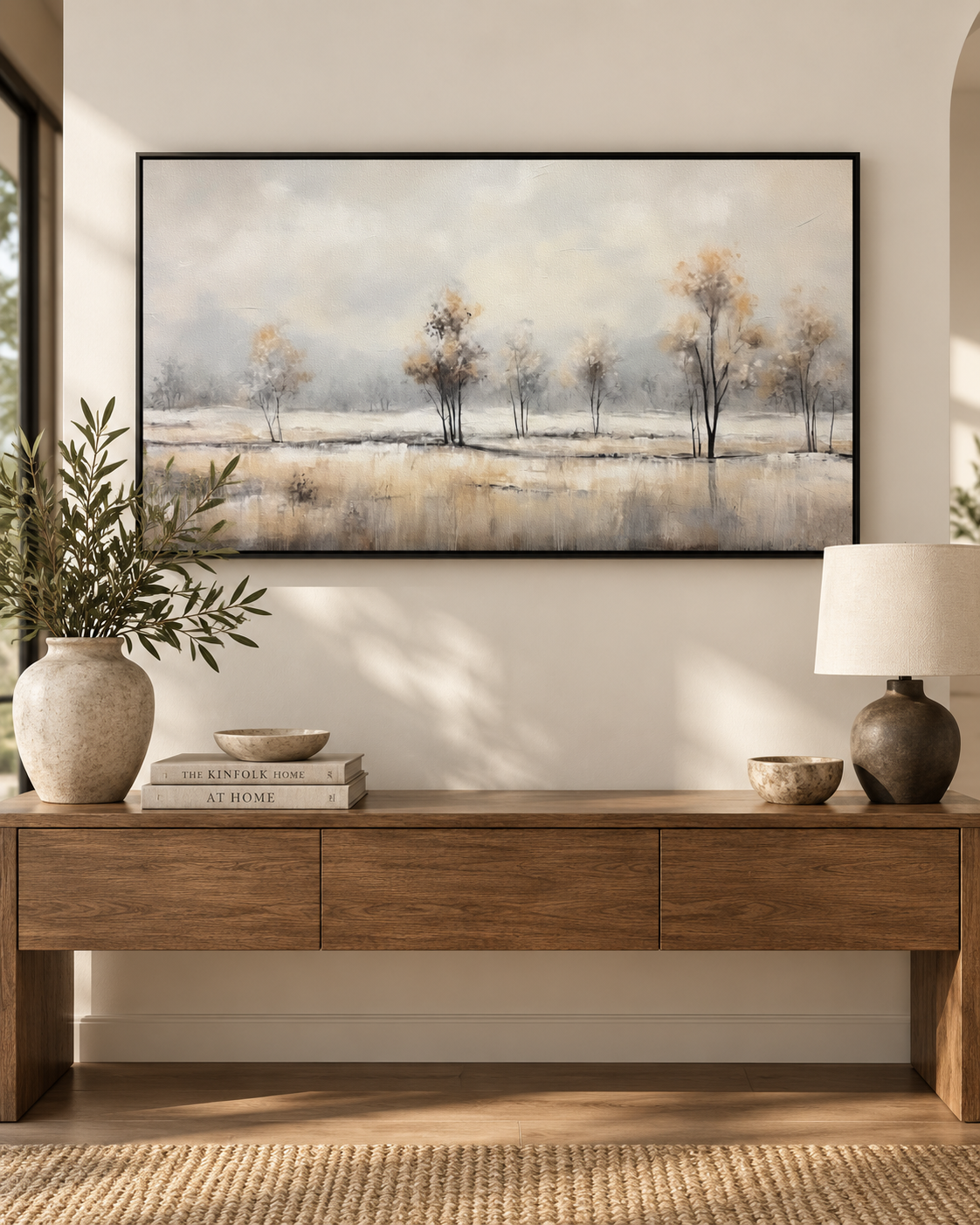 Winter Grove | Atmospheric Landscape Canvas Print | Nature Wall Art
