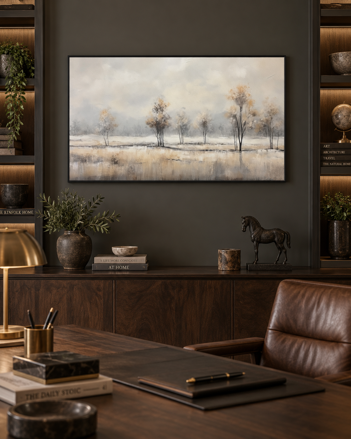 Winter Grove | Atmospheric Landscape Canvas Print | Nature Wall Art