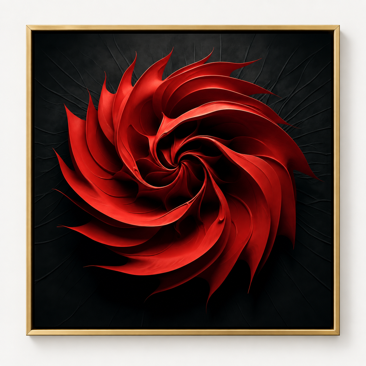 Crimson Vortex | Square Abstract Canvas Print | Bold Red Wall Art