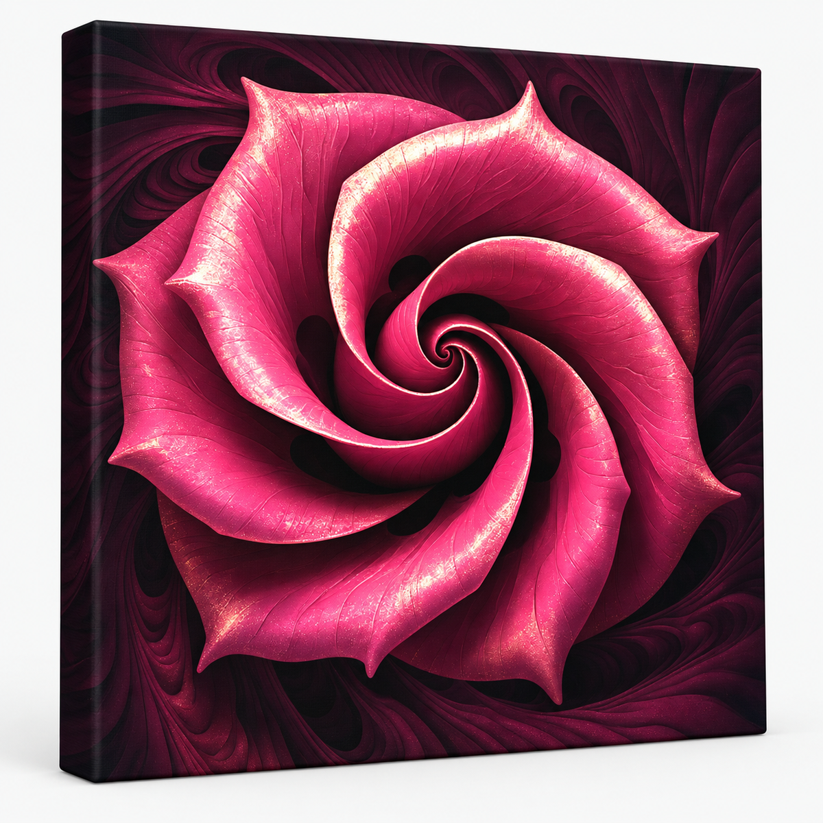 Rose Vortex | Square Abstract Canvas Print | Floral Pink Wall Art