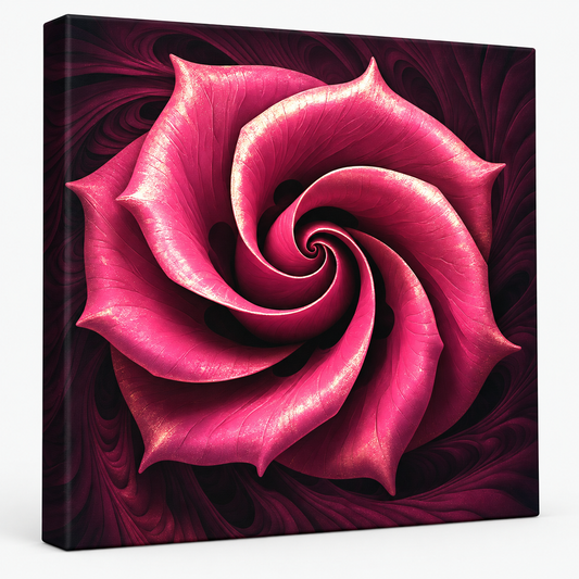 Rose Vortex | Square Abstract Canvas Print | Floral Pink Wall Art