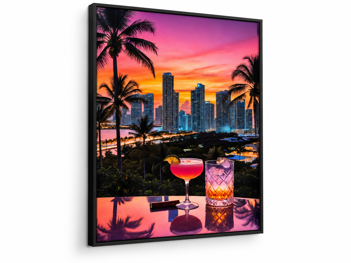 Miami Vibe | Canvas Print | Luxury Sunset Cityscape Wall Art