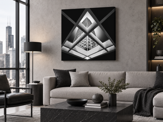 Beaugrenelle | Canvas Print | Architectural Black & White Photography by Antoni Figueras Barranco