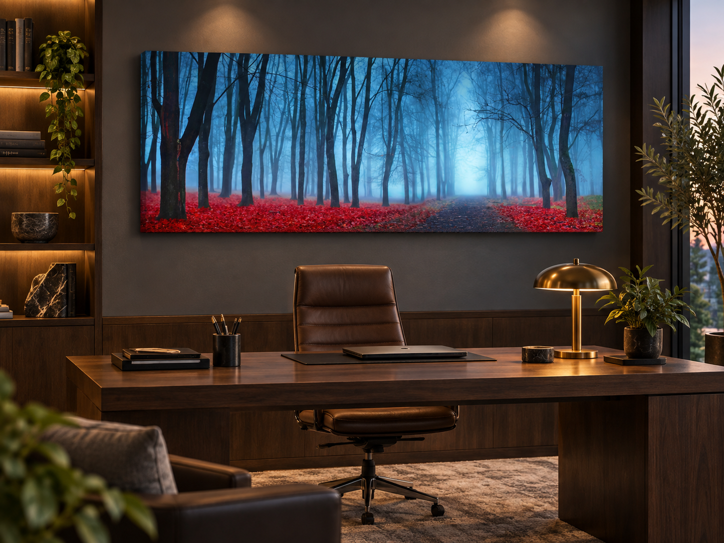 Blue Mist Trees Wall Art | Premium Canvas Print