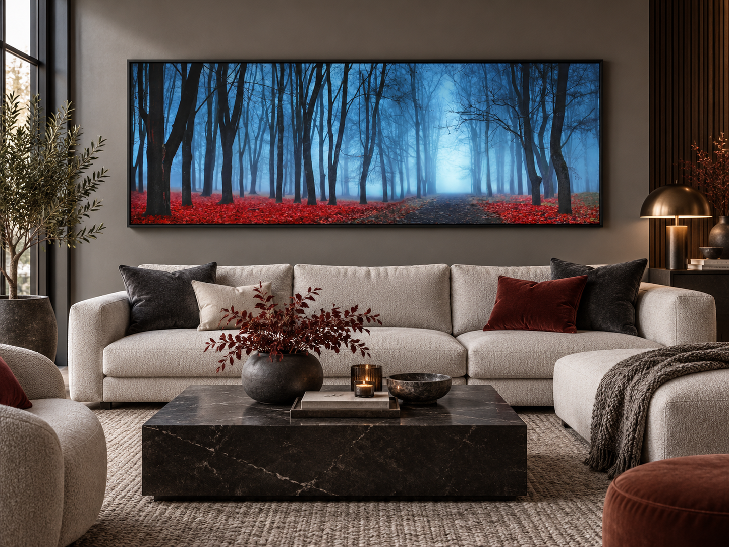 Blue Mist Trees Wall Art | Premium Canvas Print