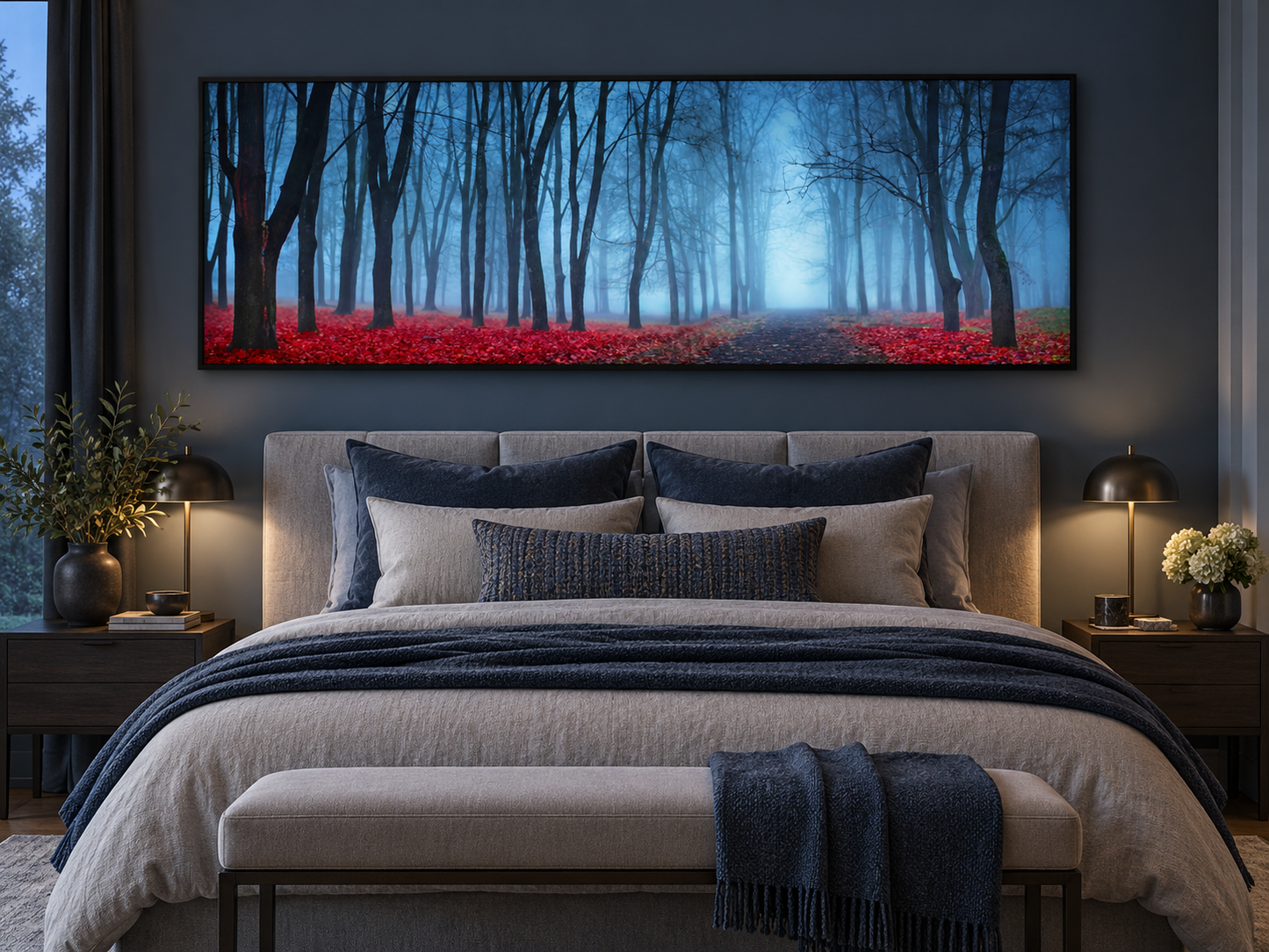 Blue Mist Trees Wall Art | Premium Canvas Print