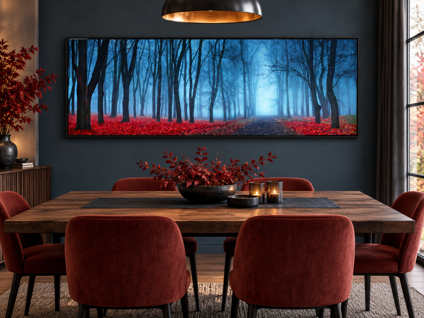 Blue Mist Trees Wall Art | Premium Canvas Print