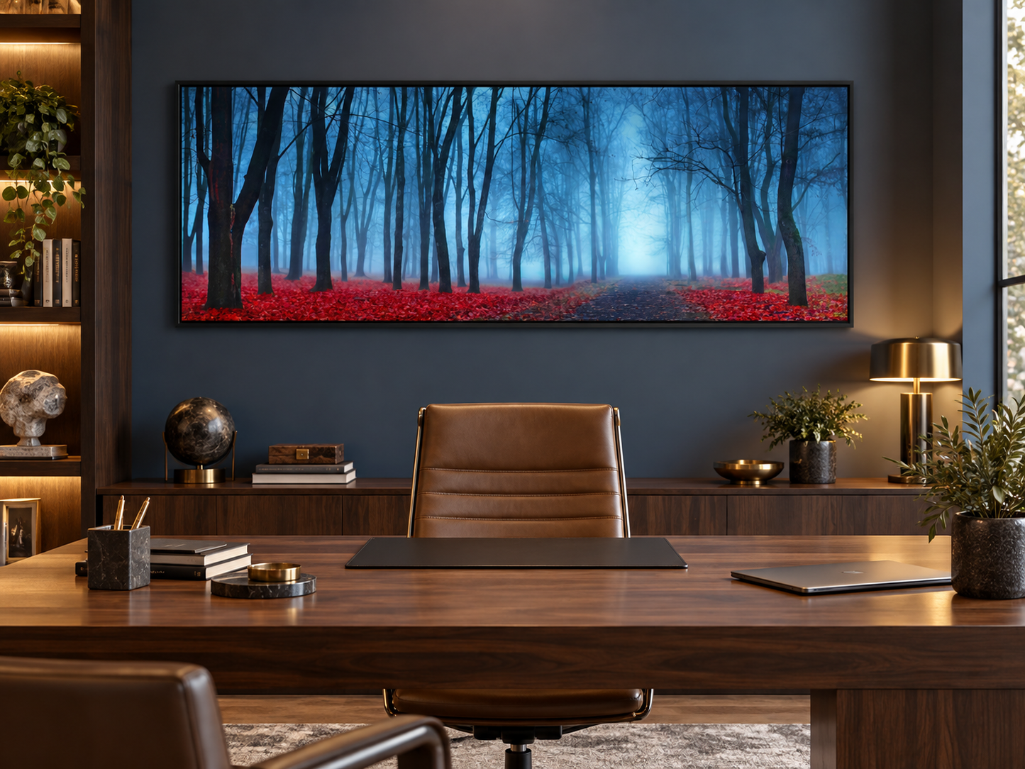 Blue Mist Trees Wall Art | Premium Canvas Print