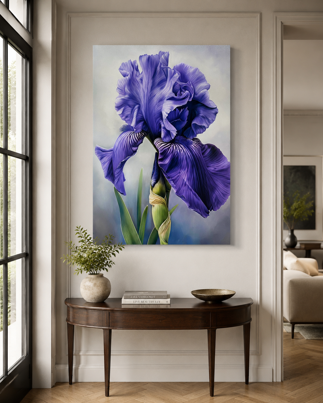 Violet Majesty – Purple Iris Canvas Wall Art