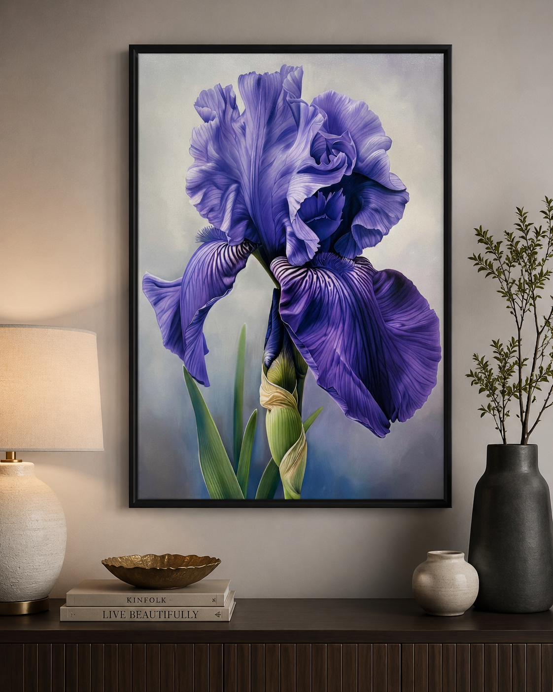 Violet Majesty – Purple Iris Canvas Wall Art