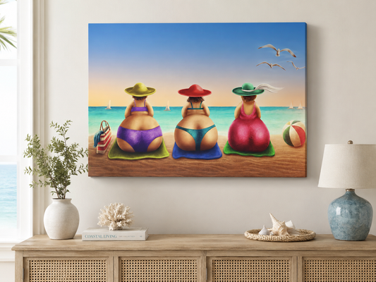 Beach Bums – Whimsical Coastal Canvas Wall Art